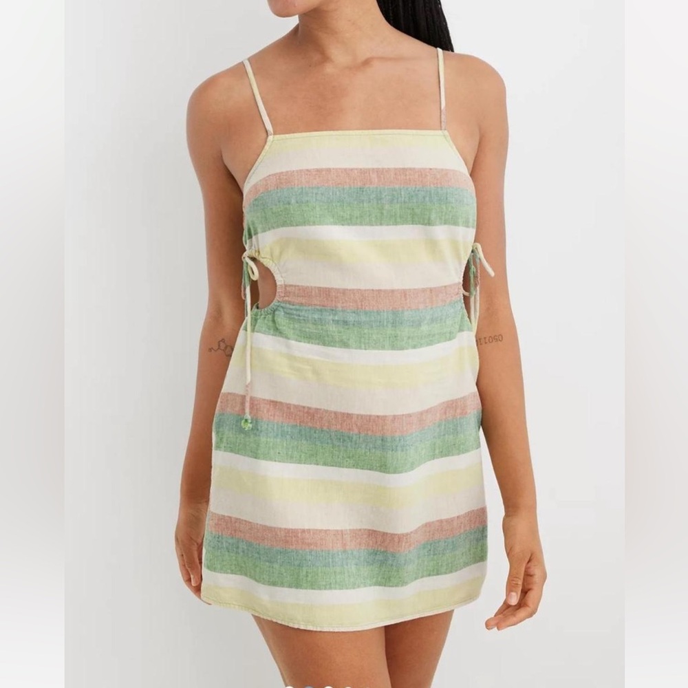 Aerie Striped Cut Out Mini Dress